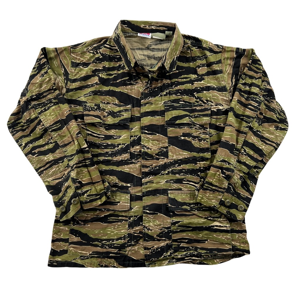 Propper BDU Field Jacket Mens M Tiger Stripe Camo Ripstop Military Utility Chore
